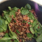 Wild Rice, Mushroom and Spinach mixture for our Strudel